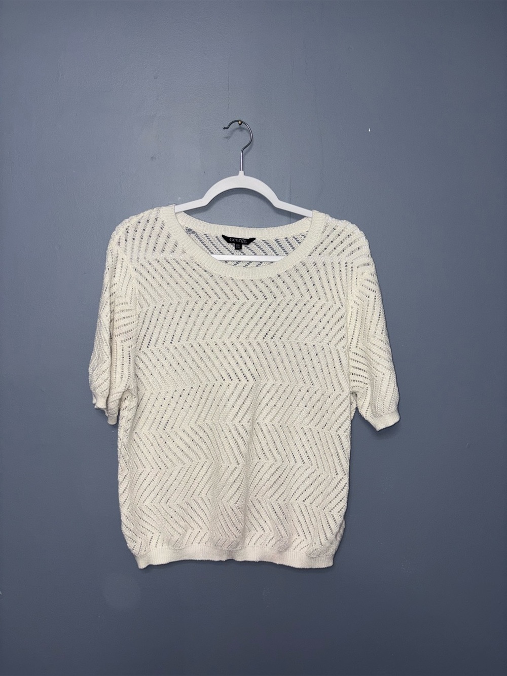 George | White Knit Sweater T-Shirt